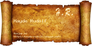 Hayde Rudolf névjegykártya