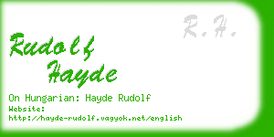 rudolf hayde business card